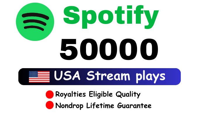 30990Get 30,000 to 32,000 Spotify Plays , high quality, royalties eligible, TIER 1 countries, active user, non-drop, and lifetime guaranteed and spilt multiple song