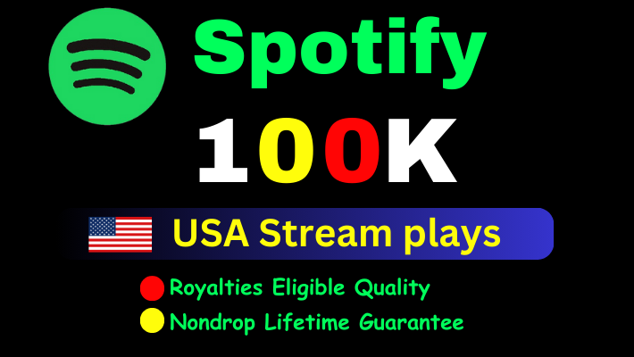 31710Get 30,000 to 32,000 Spotify Plays , high quality, royalties eligible, TIER 1 countries, active user, non-drop, and lifetime guaranteed and spilt multiple song