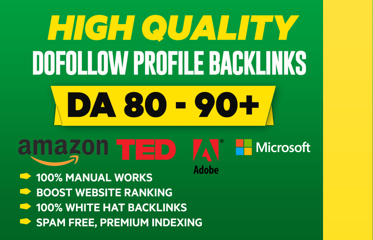 50275I will manually create 120 high da90 plus, pr9 dofollow SEO profile backlinks