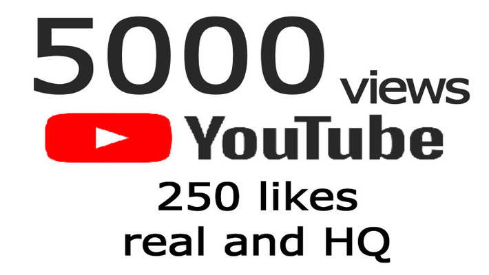 9729YouTube package – 2500 views, 250 Likes and 25 custom comments. Real and active user, Lifetime Guaranteed