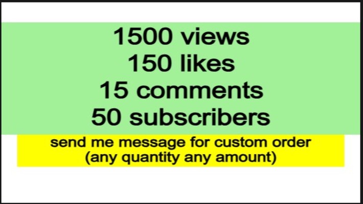 11683YouTube package – 2500 views, 250 Likes and 25 custom comments. Real and active user, Lifetime Guaranteed