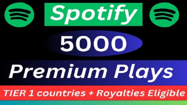 6733provide 50,000 to 60,000 spotify track Plays HQ and Royalties Eligible