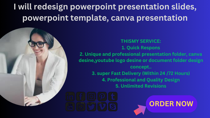 21995I will redesign powerpoint presentation slides, powerpoint template, canva presentation