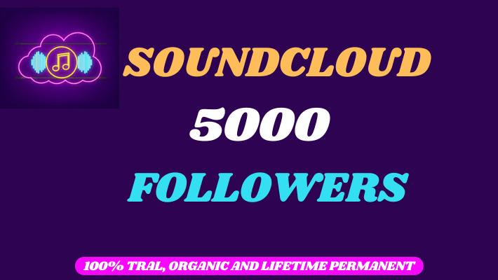 71972provide 5000 SoundCloud organic followers, Non-drop and lifetime permanent