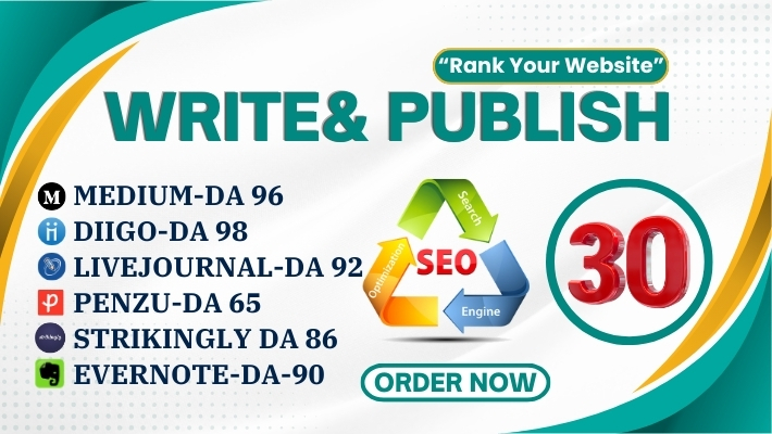 84444I'll Write & Publish 10 Guest Posts for Powerful SEO Results with Top Authority Sites (DA 50+)