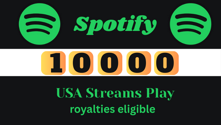 189538get 50,000 real and active Spotify plays from targeted audience fully royalties eligible and lifetime guaranteed
