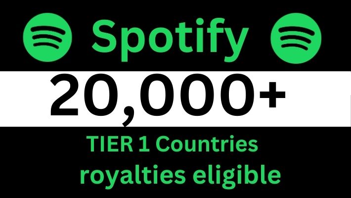 189675I will add 40,000 to 45,000 Spotify USA Plays Real and active users, and Royalties Eligible,non-drop and  lifetime guaranteed.