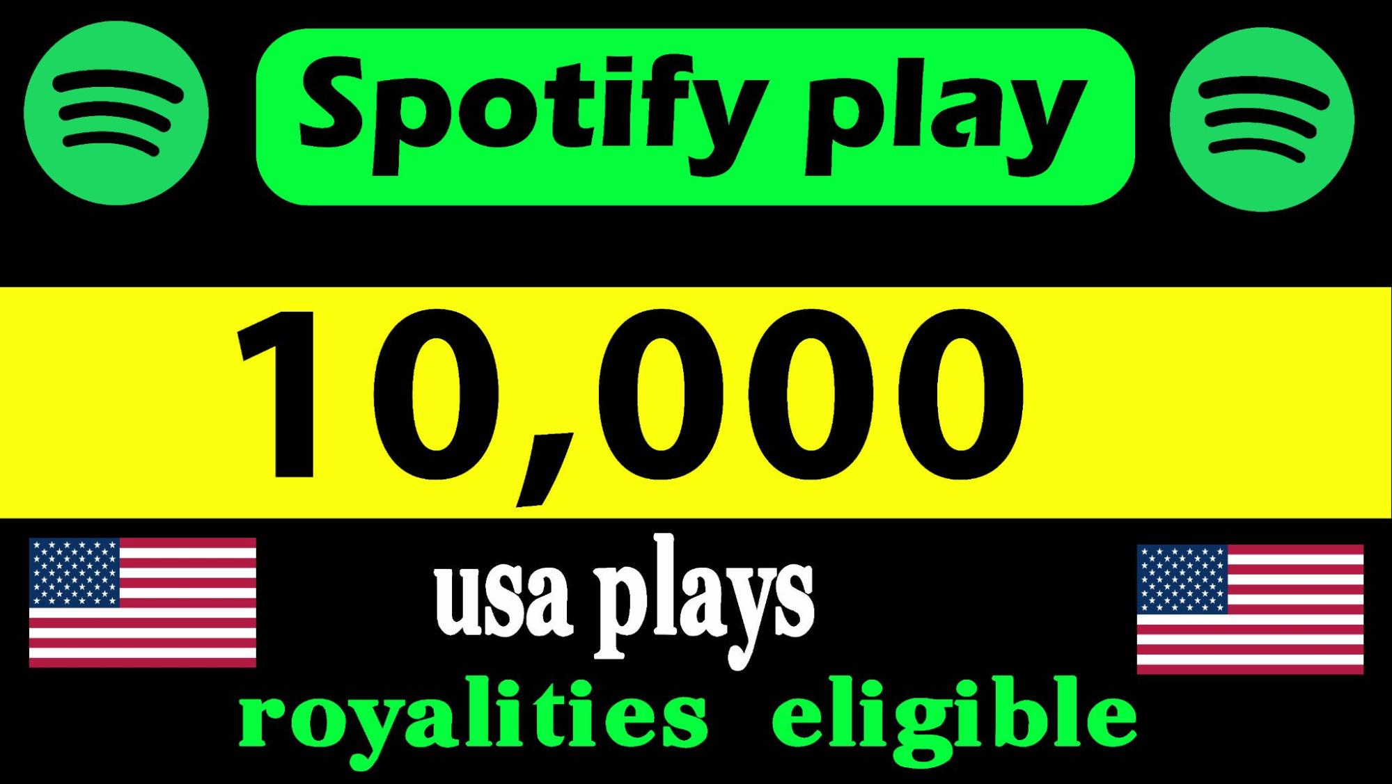 187832TITLE provide 50,000 to 55,000 Spotify USA Plays from TIER 1 countries, Real and active users, and Royalties Eligible permanent guaraContinue
Eligible permanent guaranteed