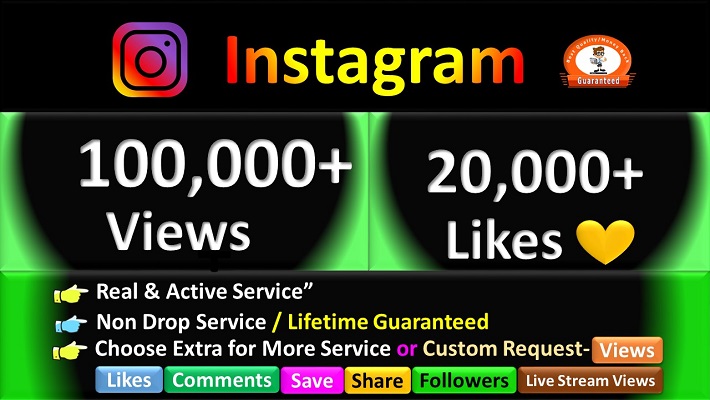 237759Promote 100,000+ Instagram Video Viewers & 20,000+ Likes From HQ Real Active Users & 100% Permanent Guaranteed