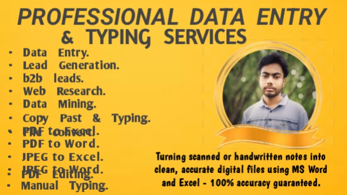 218017I will do any type of Data Entry jobs.