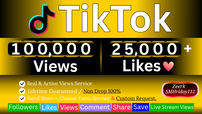 260113Best TikTok Offer 1M+ views 5000+ likes permanent views