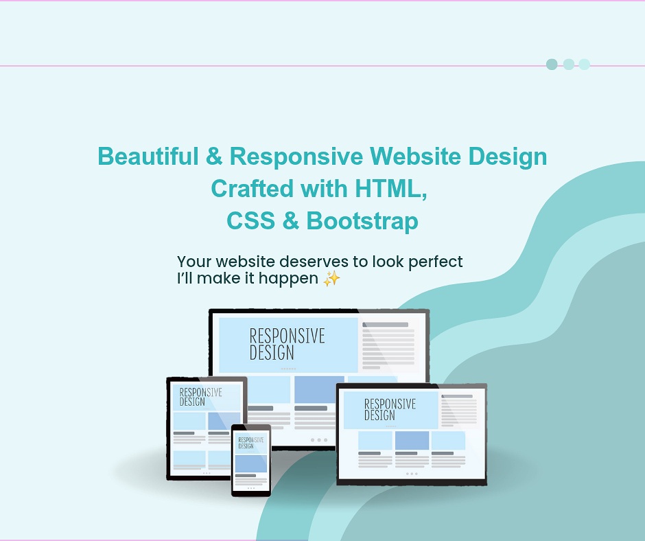 343272I will create a website using HTML, CSS and Bootstrap