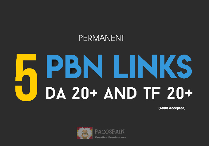 5 permanent PBN links, from DA 20 and TF 20 private blog network