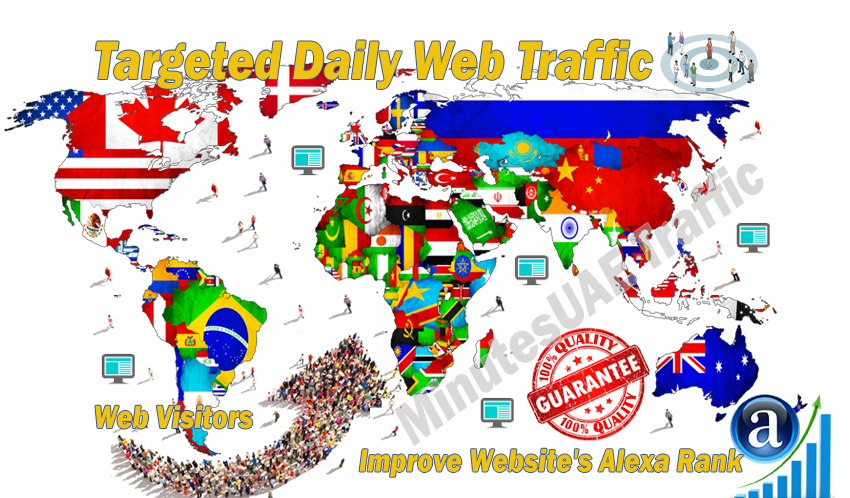 Real web visitors for 30 days with search keyword and target country web traffic