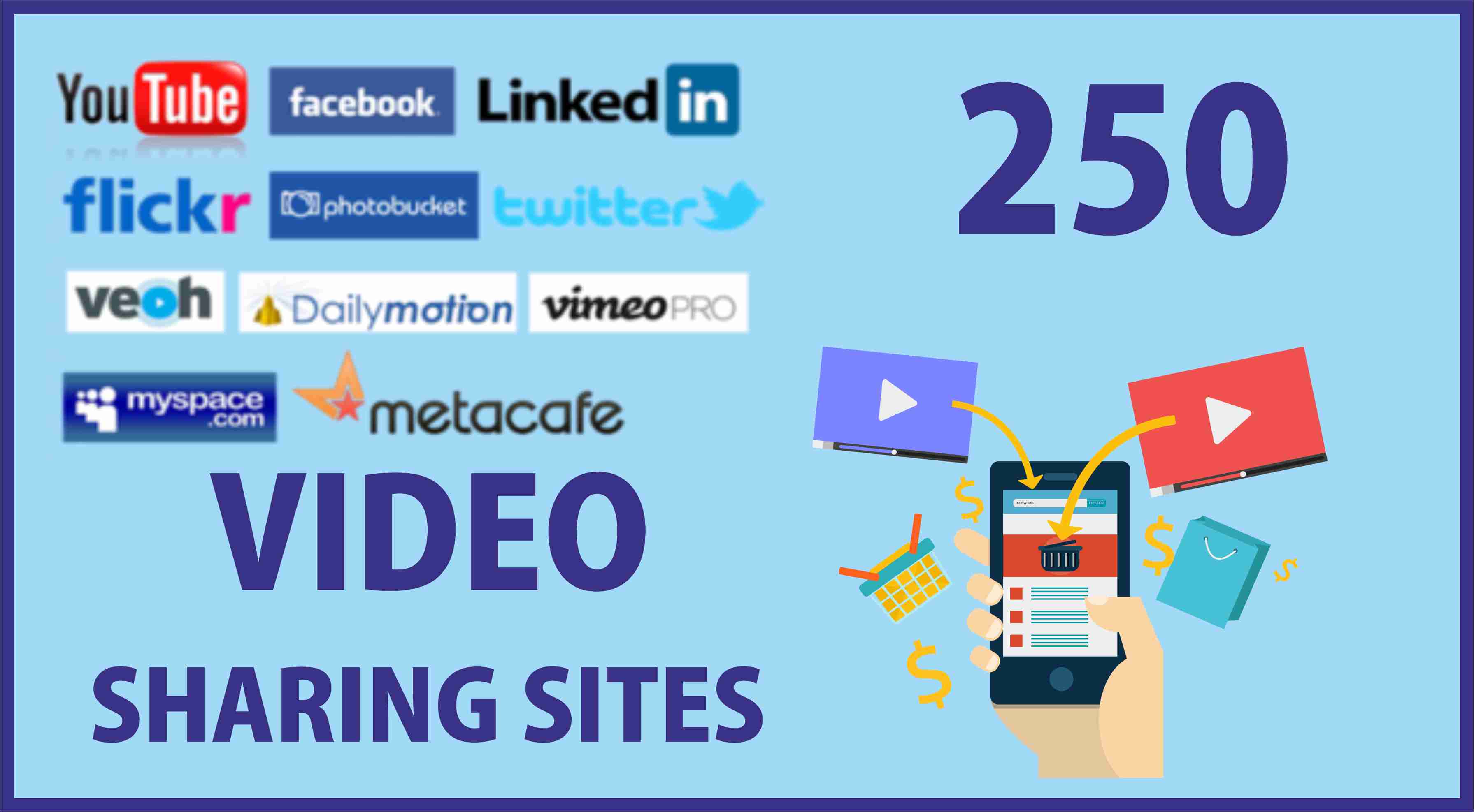 Get 250 video sharing website list