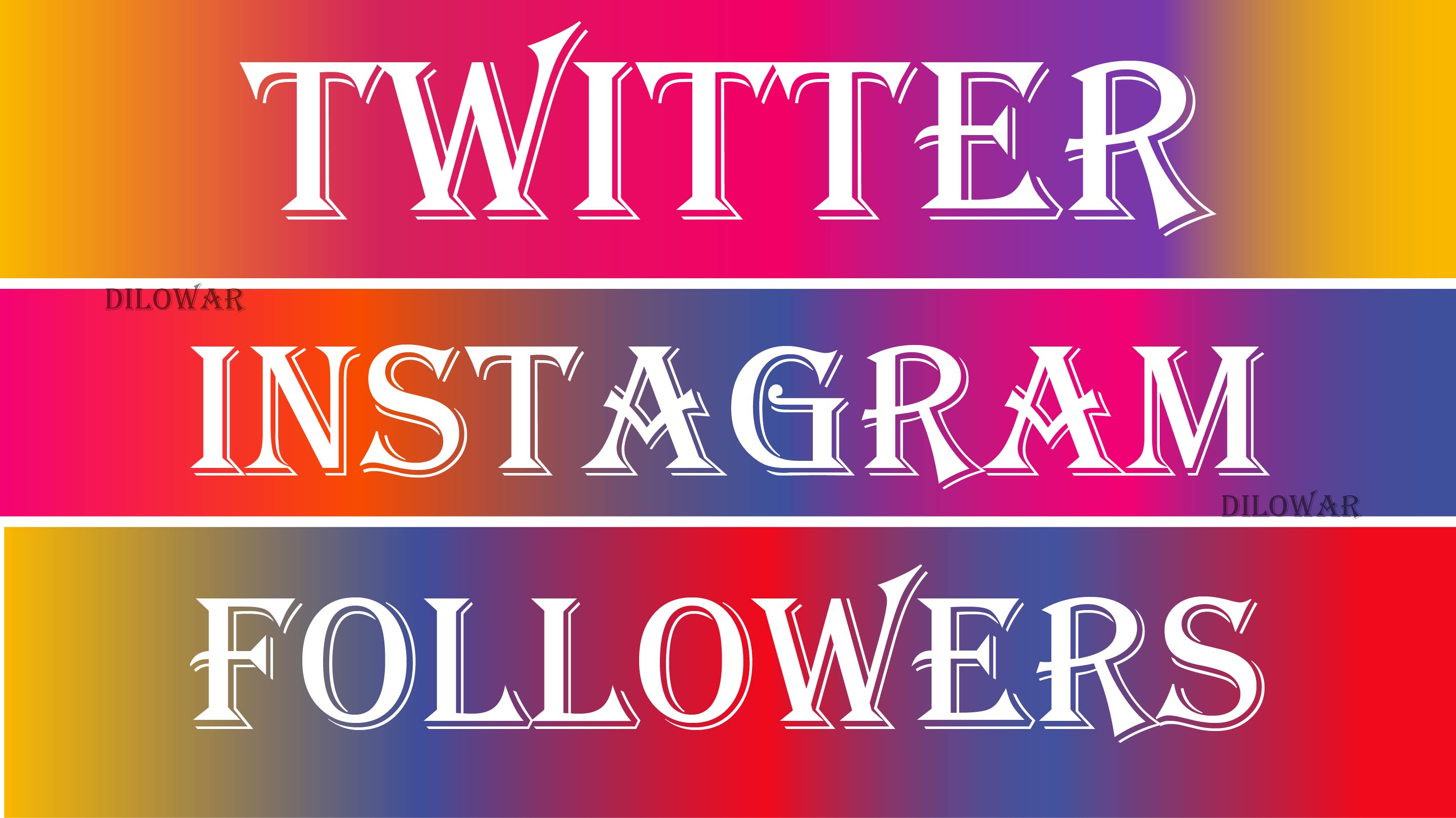 Get Instagram Followers or Twitter Followers, Non Drop and Real Active User Guaranteed (Refill if Drop)