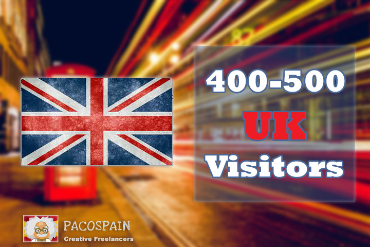 We send 400+ UK Targeted Visitors for 30 Days with low bounce rate