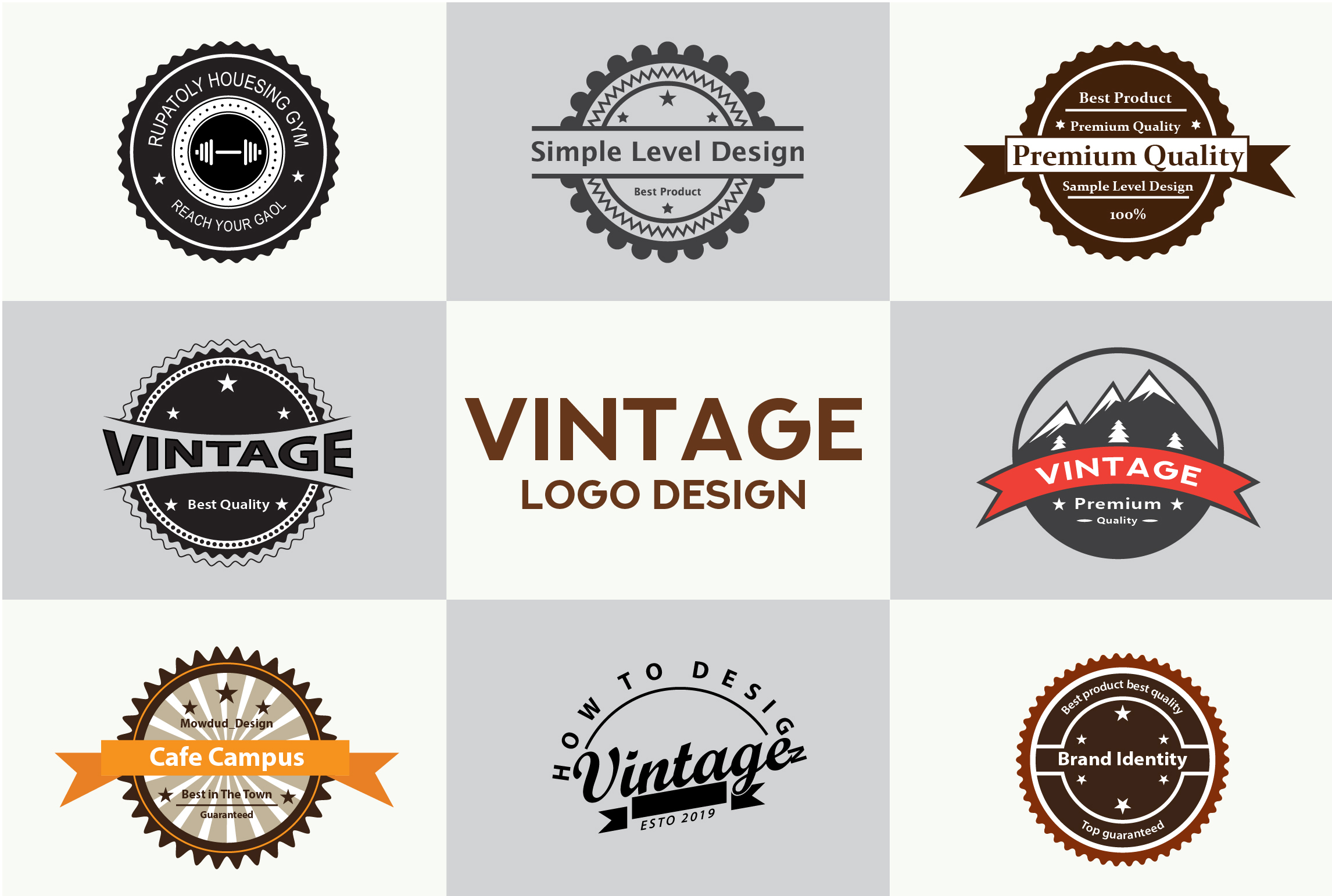 I Will Design an Awesome Business Badge or Vintage Logo for Your within 24 hours