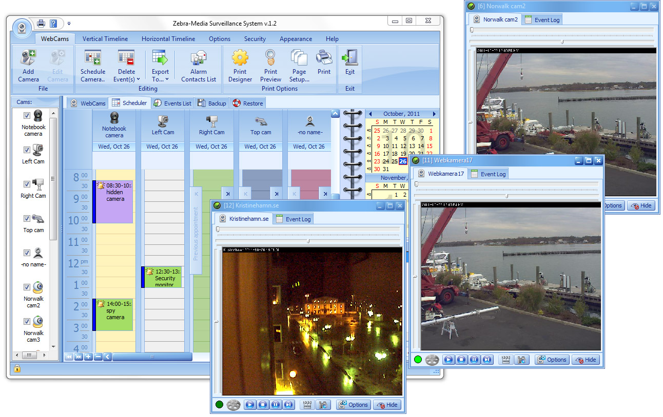 Video Surveillance Software: Zebra-Media Surveillance System