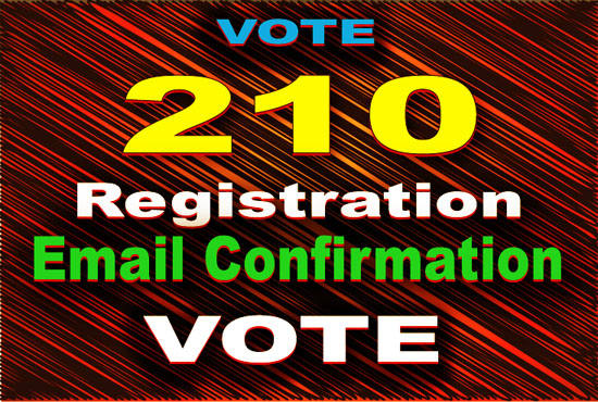 210 Registration with Email Confirmation Vote WW/USA based