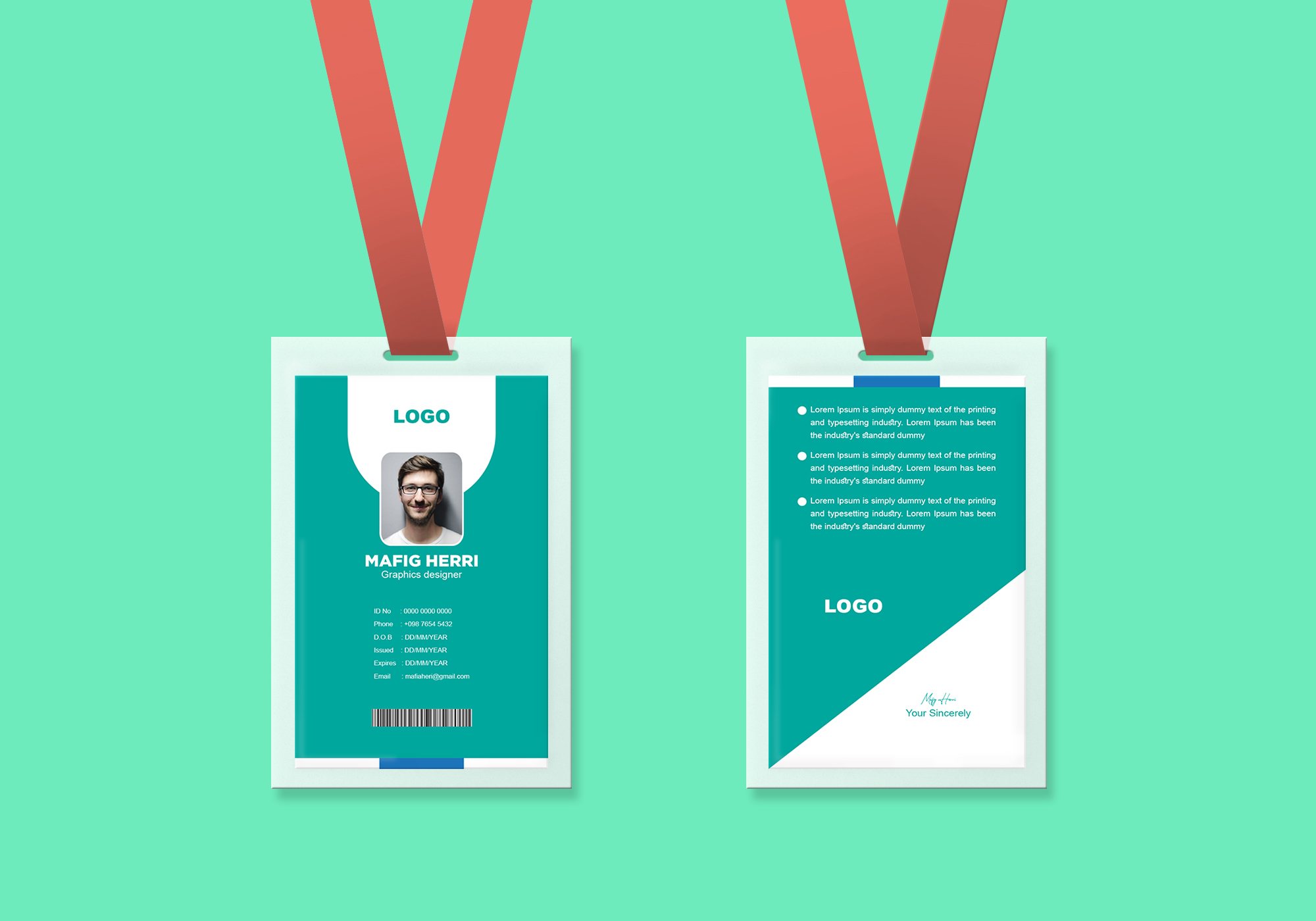 I will design professional id card within 24hours