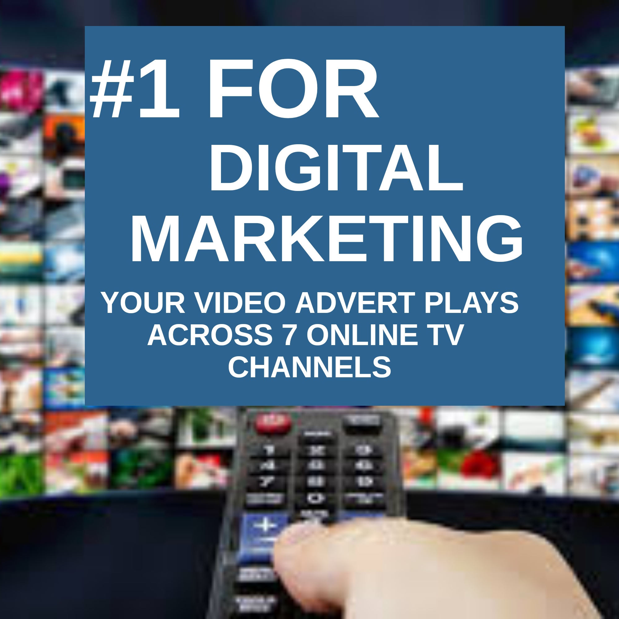 Promote your Advert on 3 online TV channels 300,000 people will view your video or Image Advert while watching.