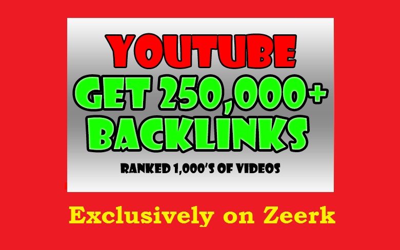250,000 Backlinks and Embeds to your YouTube Video for SEO ranking