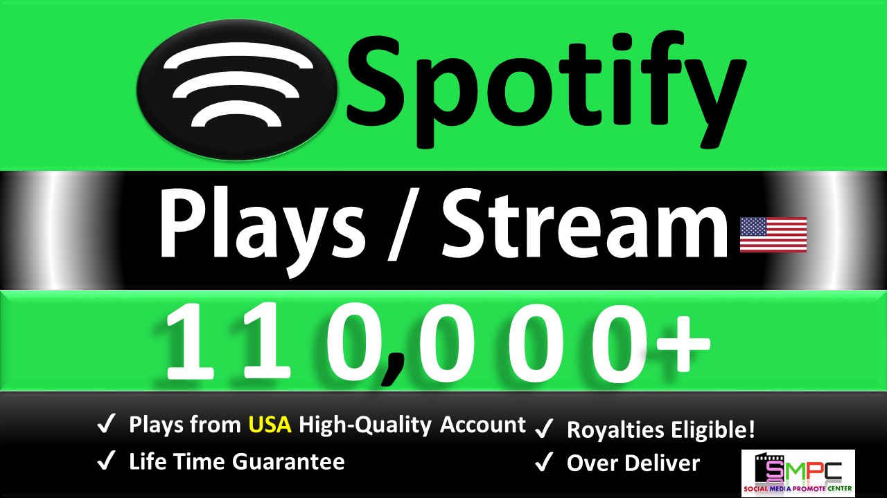 Get 110,000+ ORGANIC Plays From USA HQ Accounts &  Real and Active Users, Stable Guaranteed.