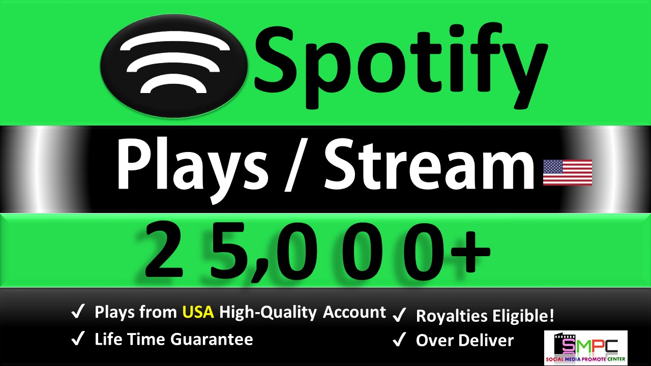 Get 25,000+ ORGANIC Plays From HQ USA Accounts, Real and Active Users, Stable Guaranteed.