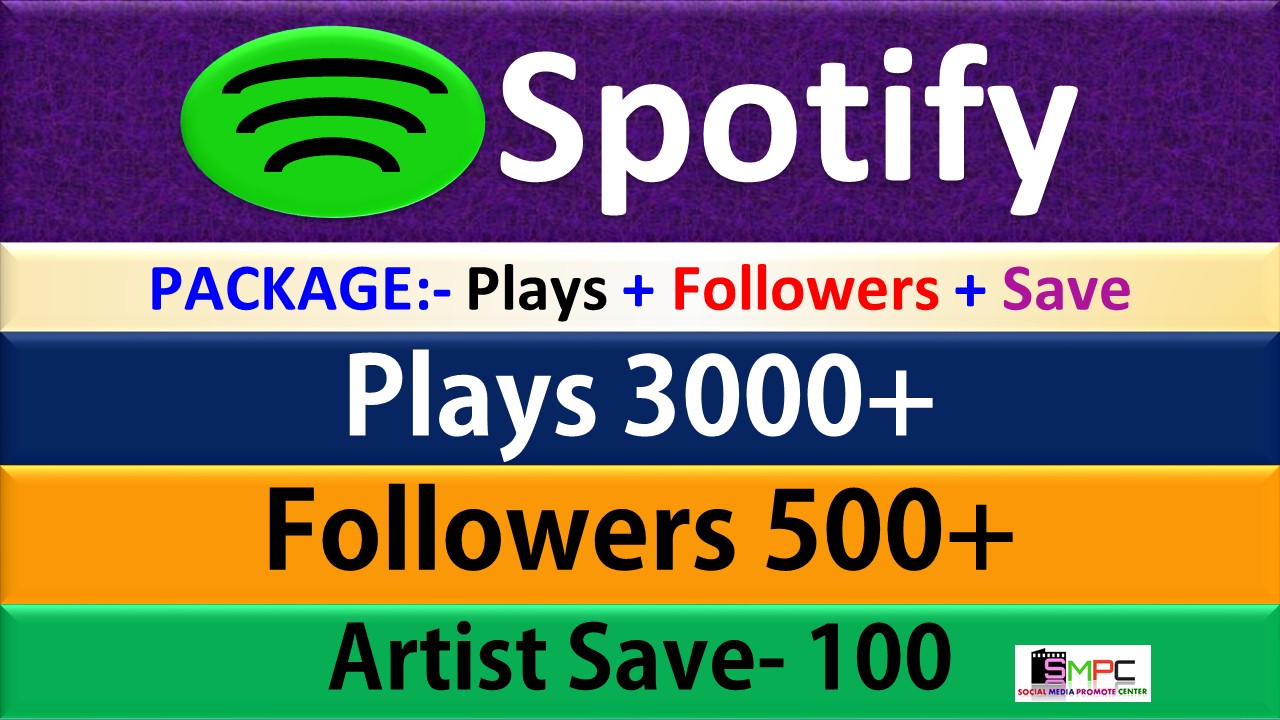 Package – 3000 Plays + 500 Followers + 100 Artist Save From USA HQ Accounts, Real and Active Users Guaranteed.