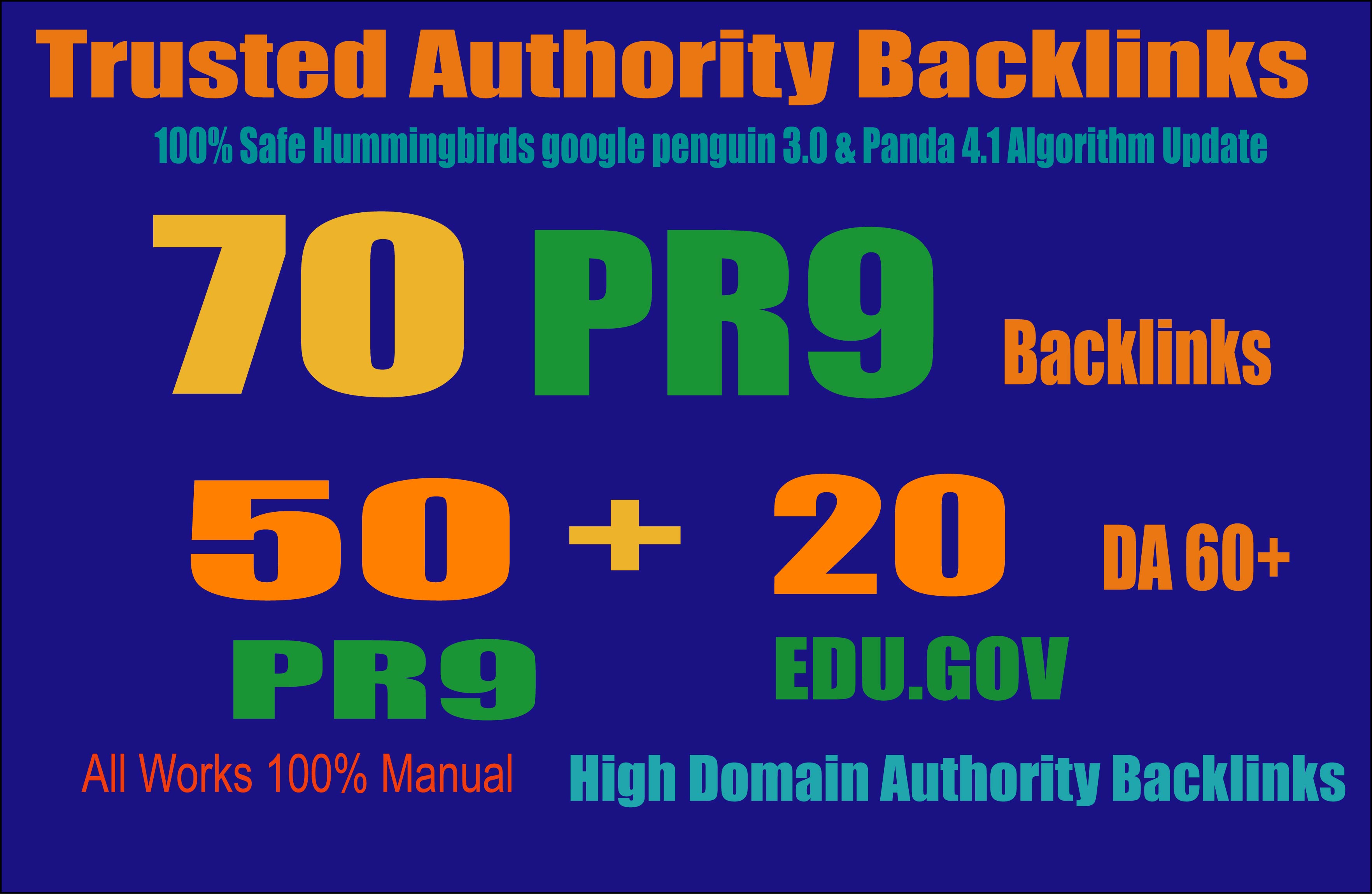 Exclusively-70 Backlinks 50 PR9 +20 EDU/GOV 80+ DA High Quality SEO Permanent Links Increase Google Ranking