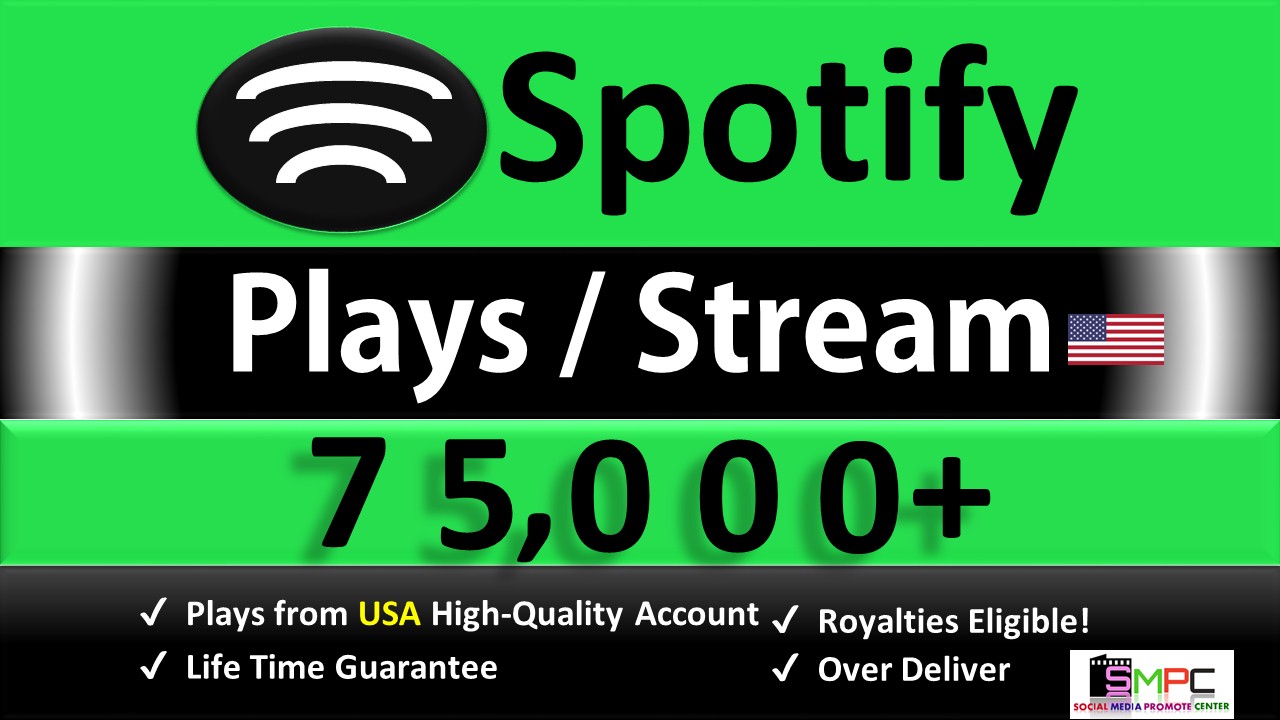 Get 75,000+ ORGANIC Plays From HQ USA Accounts, Real and Active Users, Stable Guaranteed.