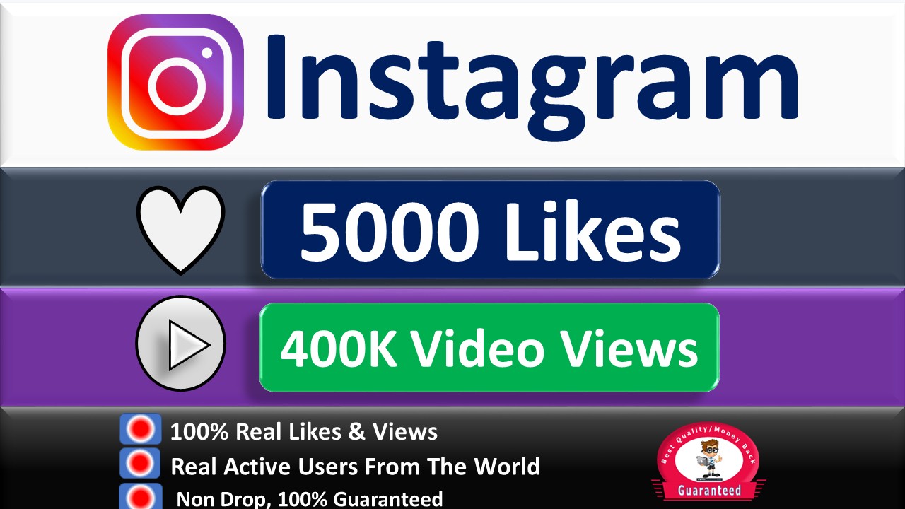 Get Instant 5000+ Likes or 400K Video Views, Real & Active Users, Non Drop Guaranteed