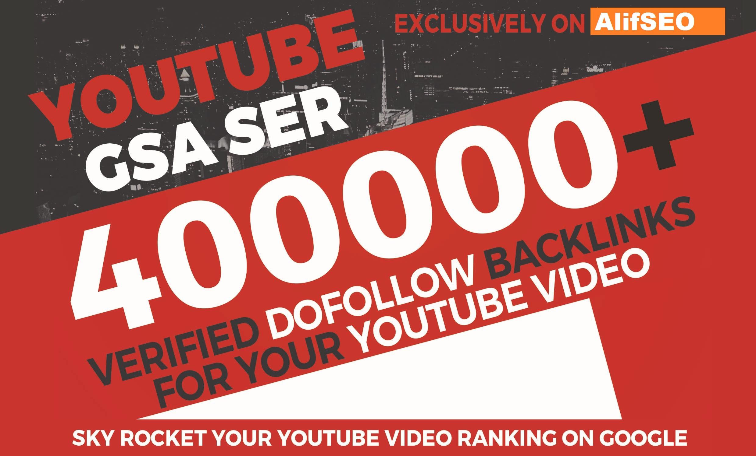 400,000 YouTube GSA SER Verified Backlinks to rank your video in Google