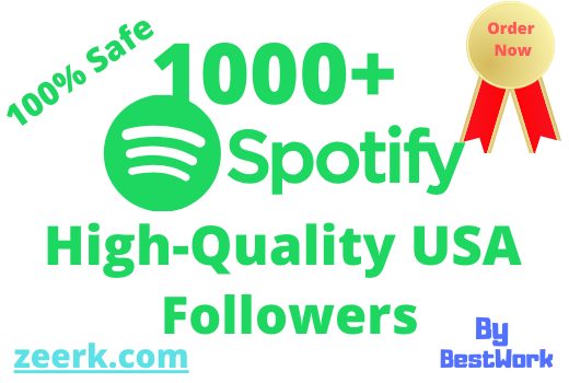 I will Add 1000+ Spotify Followers NonDrop (USA) Guaranteed Delivery Spotify Artist Link Only