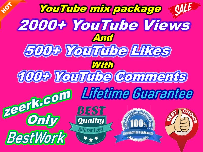 I will Add 2000+ NonDrop YouTube Views And 500+ YouTube Likes with 100+ YouTube Comments Lifetime Guaranteed﻿