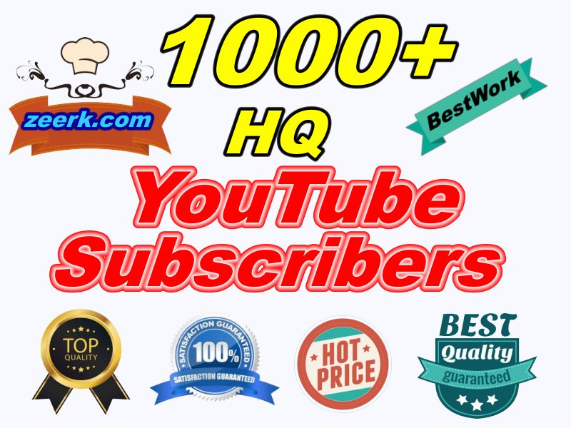 I will Add 1000+ High-Quality YouTube Subscribers 100% Safe LifeTime Guaranteed