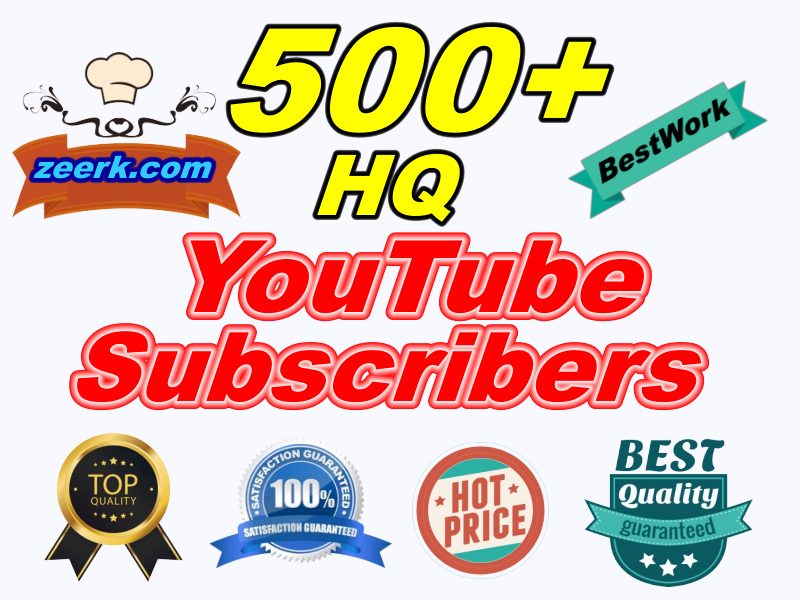 I Will Give You 500+ Permanent Safe HQ YouTube Subscribers LifeTime Guaranteed