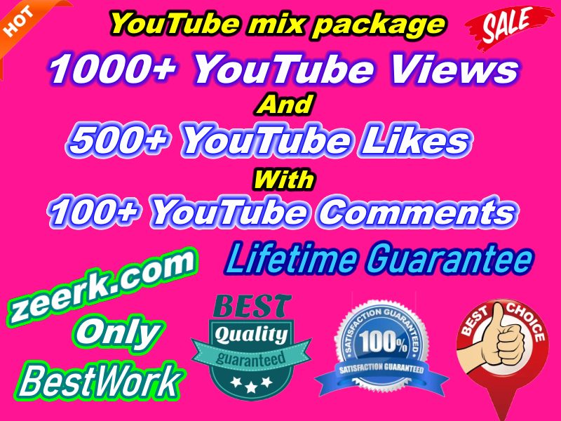 1000+ NonDrop YouTube Views And 500+ YouTube Likes with 100+ YouTube Comments Lifetime Guaranteed﻿.﻿