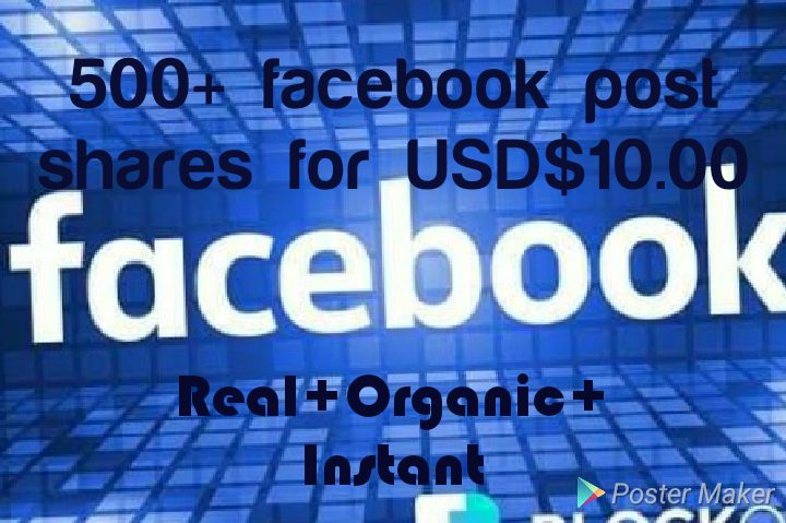 Add 500+ Facebook  Post share with high quality promotion, real, non dropped and work instantly.