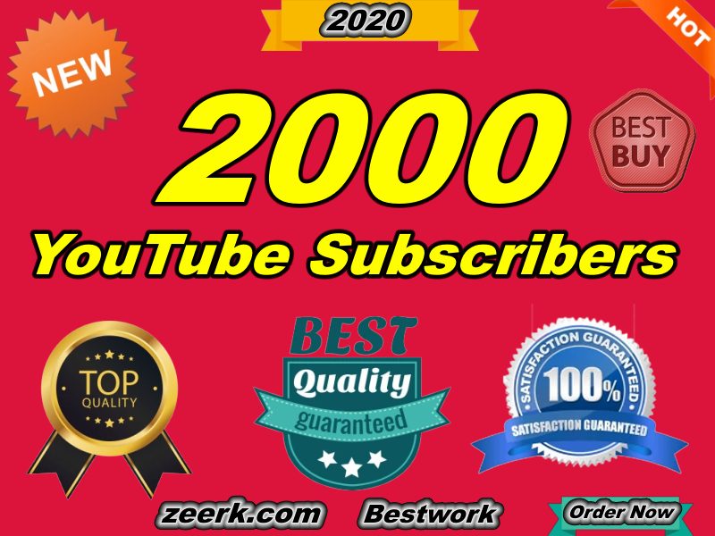 I will add manually 2000 YouTube Subscribers Non-Drop And Instant Start Within 24-48 Hours