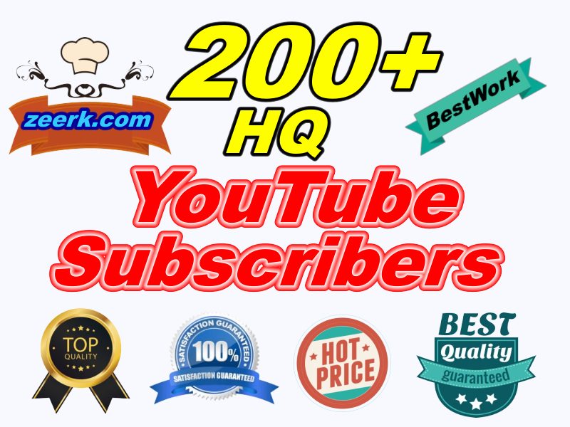 I will Provide You 200+ Safe High-Quality YouTube Subscribers LifeTime Guaranteed