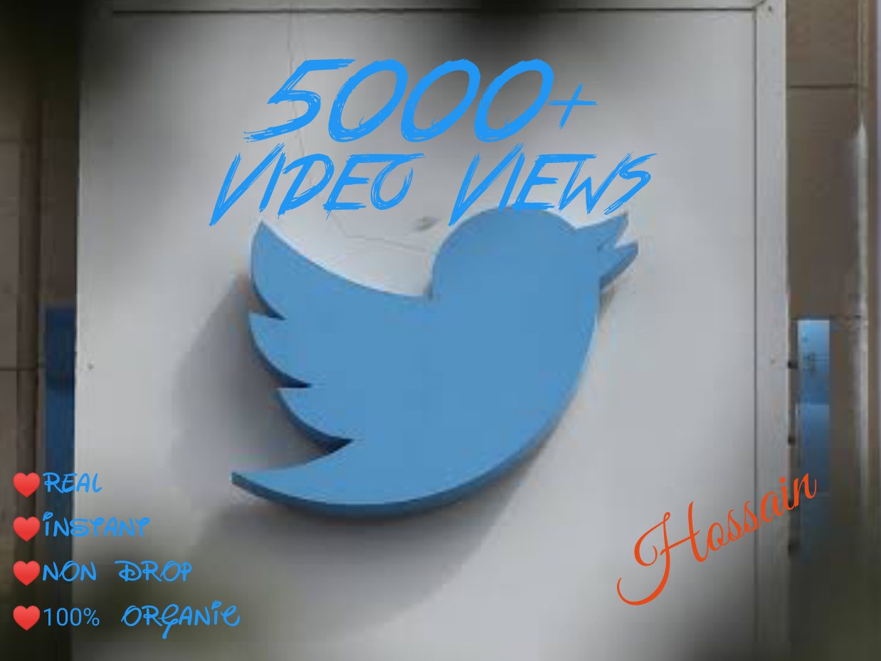 Buy 5000+ Twitter  Video Views at only USD 8.00 with HQ,Real,Non Drop and Genuine at Instant.
