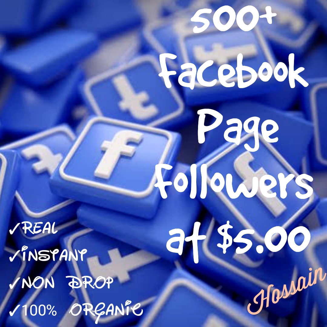 Promote your Facebook Page with 500+ Followers at Instant with High quality Promotions,Real and 100% Organic.