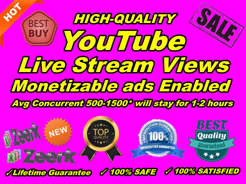 YouTube Live Stream Views Monetizable are often used with ads Enabled