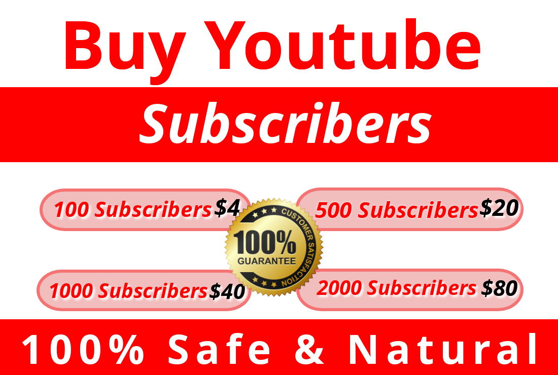 I Will Provide You Non Drop & Natural 100 You tube Subscribers