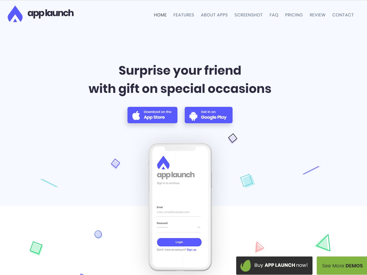 AppLaunch – One Page App Template