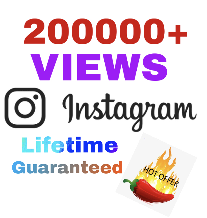I will add 200000+ Instagram Views !! Its a Lifetime Guaranteed !!