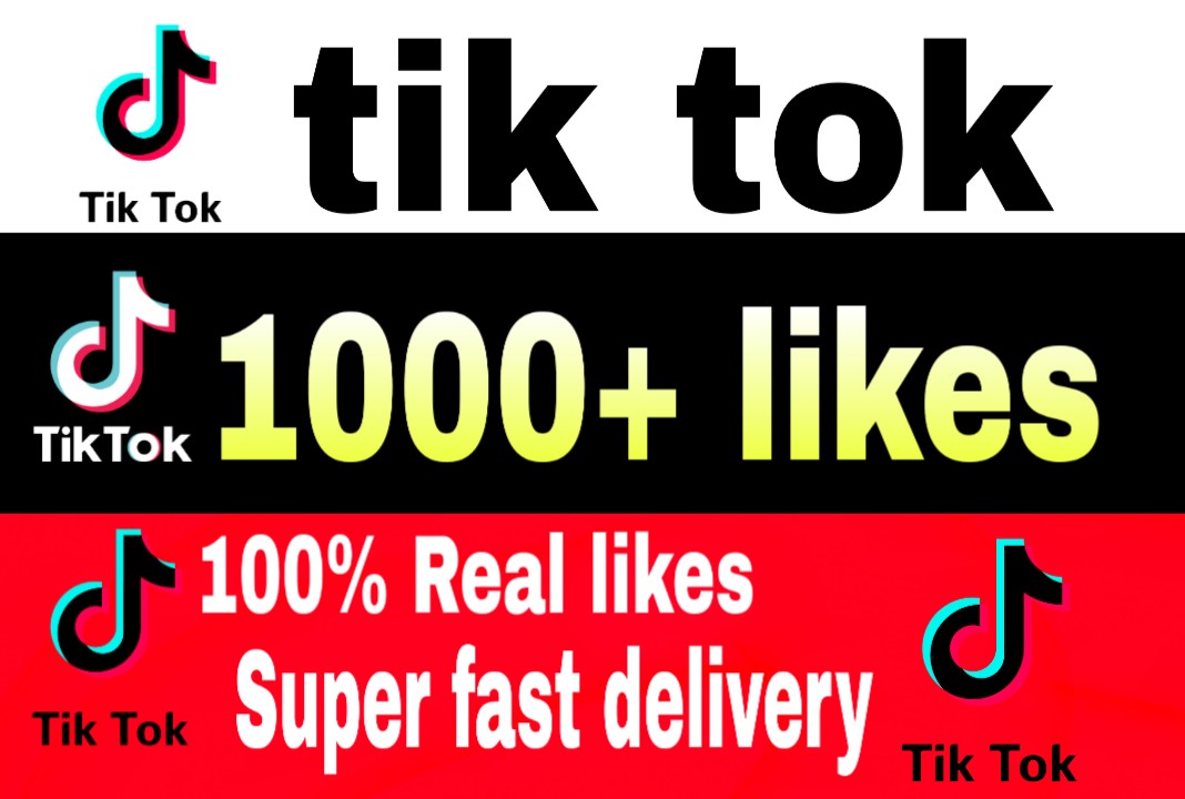 I will give you 1000+ TikTok likes Non Drop & High Retention – Instant Start