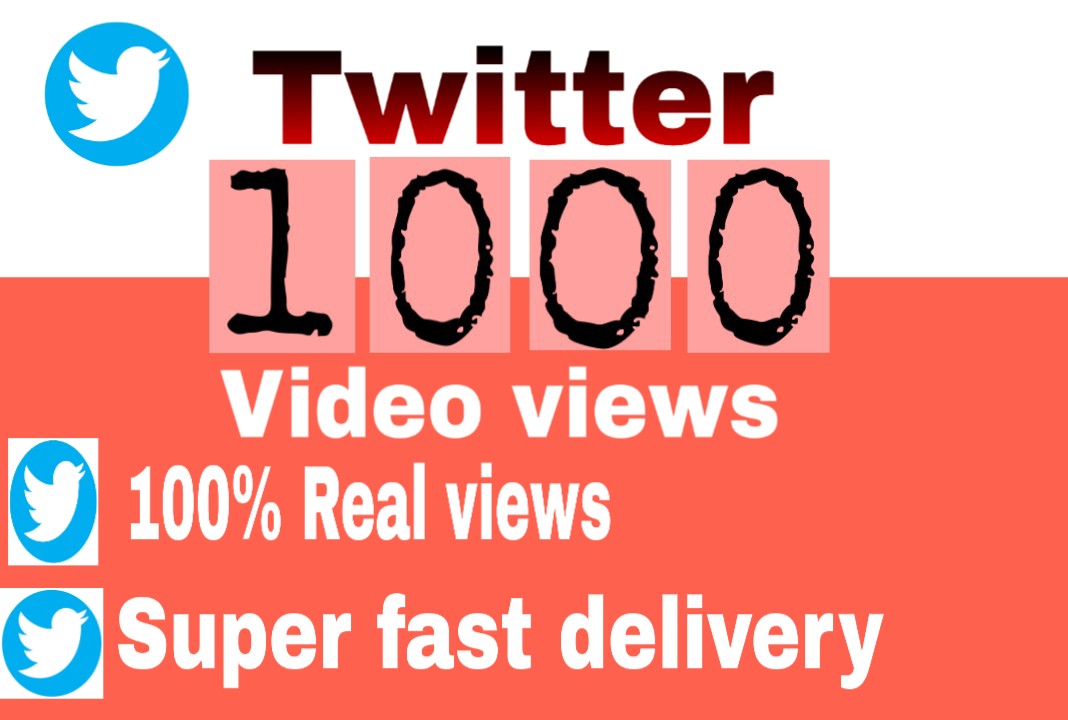 I will get you 1,000+ Twitter video views high quality and fast delivery